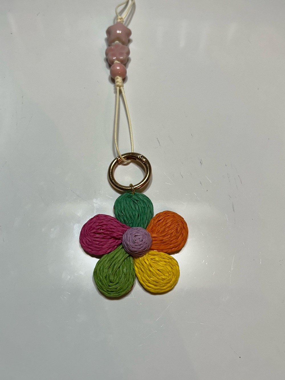 Handcrafted Pink Beaded Multi Colored Flower Necklace